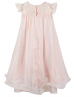 Blush Pink Lace Chiffon Curly Hem Flower Girl Dress